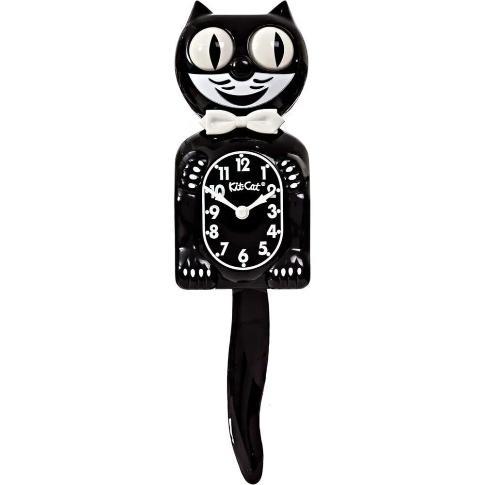 Kit Cat Klock Gentlemen The Original Retro Plastic Classic Black Clock
